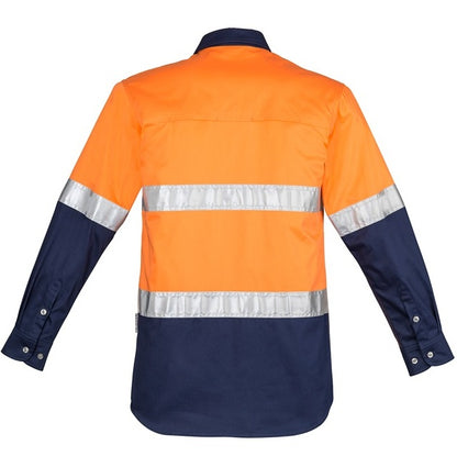 Syzmik ZW123 Mens HiVis Spliced Industrial Shirt Hooped Tape