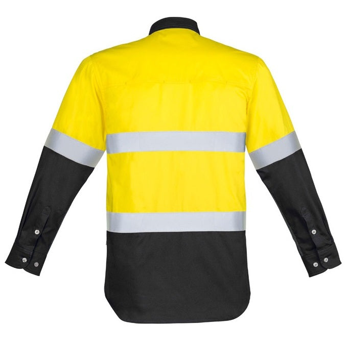 Syzmik ZW123 Mens HiVis Spliced Industrial Shirt Hooped Tape