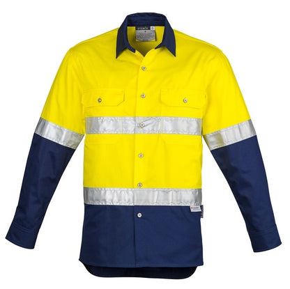 Syzmik ZW123 Mens HiVis Spliced Industrial Shirt Hooped Tape