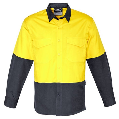 Syzmik ZW128 Mens Rugged Cooling HiVis Spliced L/S Shirt
