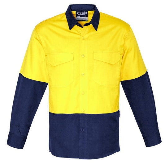 Syzmik ZW128 Mens Rugged Cooling HiVis Spliced L/S Shirt