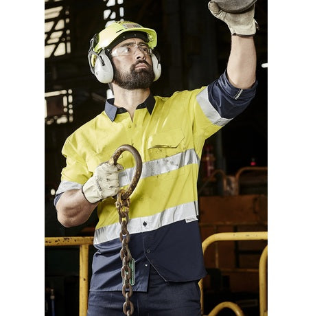 Syzmik ZW129 Mens Rugged Cooling Taped HiVis Spliced L/S Shirt