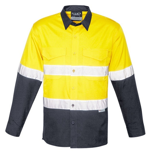 Syzmik ZW129 Mens Rugged Cooling Taped HiVis Spliced L/S Shirt