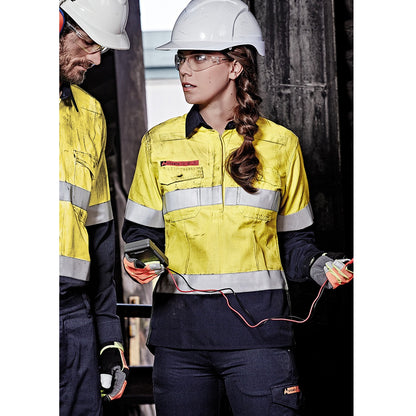 Syzmik ZW131 Ladies Fire Amour Closed Front Hoop Taped Spliced Shirt