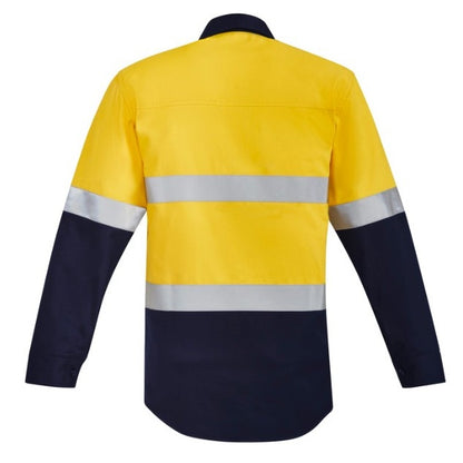 Syzmik ZW140 Mens Orange Flame HRC 2 Hoop Taped Open Front Spliced Shirt