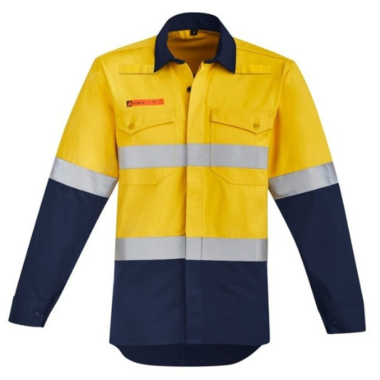 Syzmik ZW140 Mens Orange Flame HRC 2 Hoop Taped Open Front Spliced Shirt