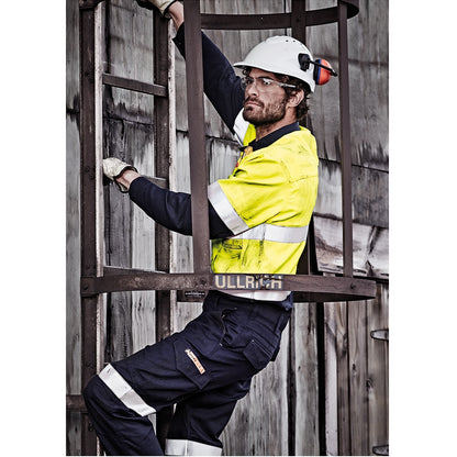 Syzmik ZW143 Mens Orange Flame Hoop Taped Closed Front Shirt