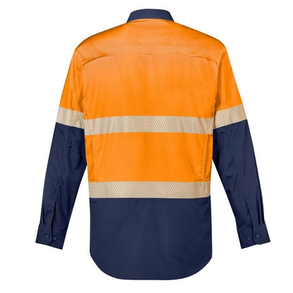 Syzmik ZW229 Mens Rugged Cooling HiVis Segmented Tape Long Sleeve Shirt