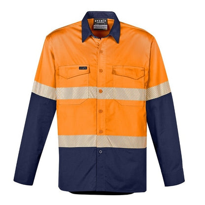 Syzmik ZW229 Mens Rugged Cooling HiVis Segmented Tape Long Sleeve Shirt