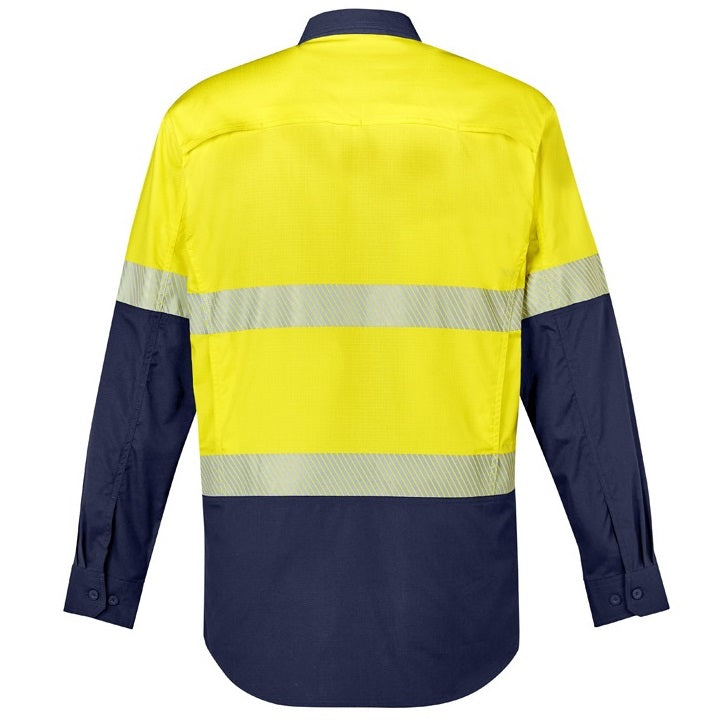 Syzmik ZW229 Mens Rugged Cooling HiVis Segmented Tape L/S Shirt