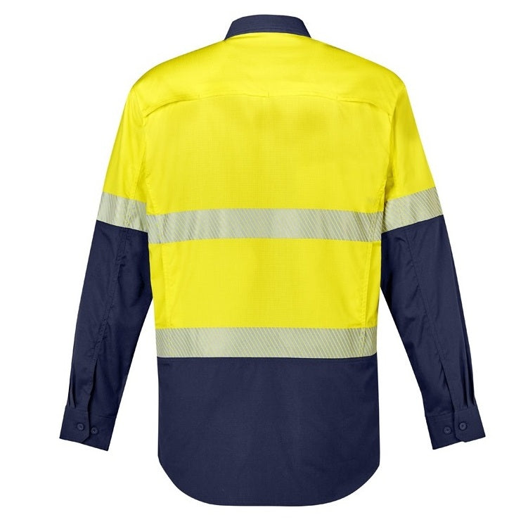Syzmik ZW229 Mens Rugged Cooling HiVis Segmented Tape Long Sleeve Shirt