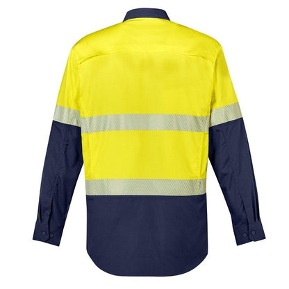 Syzmik ZW229 Mens Rugged Cooling HiVis Segmented Tape Long Sleeve Shirt