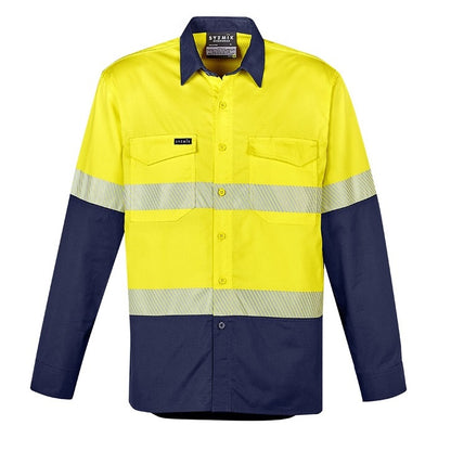 Syzmik ZW229 Mens Rugged Cooling HiVis Segmented Tape L/S Shirt