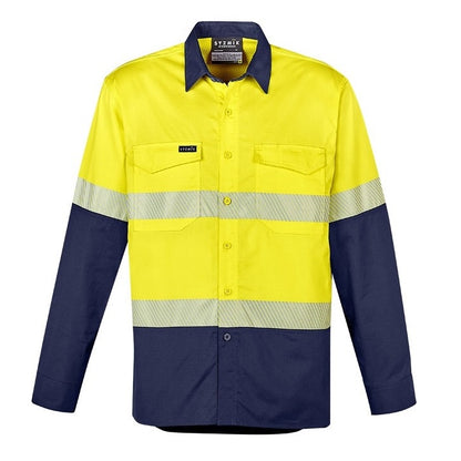 Syzmik ZW229 Mens Rugged Cooling HiVis Segmented Tape Long Sleeve Shirt