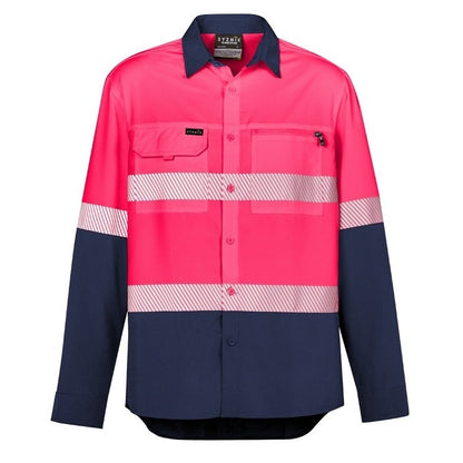 Syzmik ZW470 Mens HiVis Outdoor Segmented Tape L/S Shirt