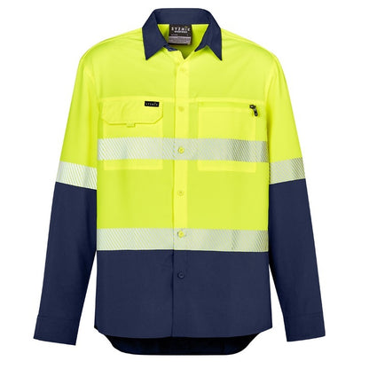 Syzmik ZW470 Mens HiVis Outdoor Segmented Tape L/S Shirt