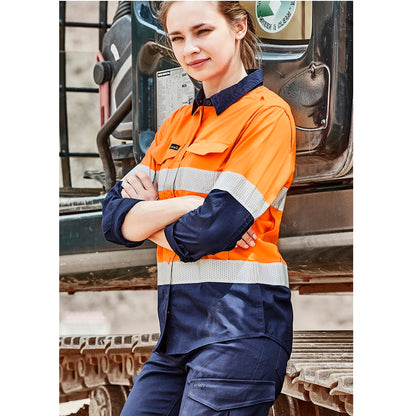 Syzmik ZW720 Ladies Rugged Cooling Taped HiVis Spliced L/S Shirt