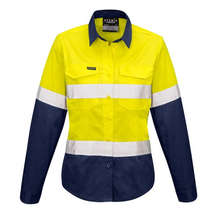 Syzmik ZW720 Ladies Rugged Cooling Taped HiVis Spliced L/S Shirt