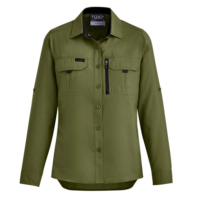 Syzmik ZW760 Womens Outdoor Long Sleeve Shirt - Cobalt - Additional Front View