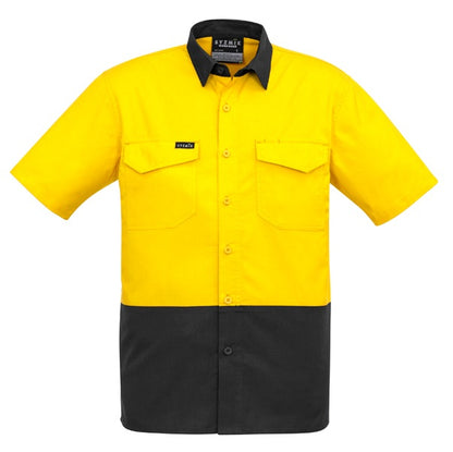 Syzmik ZW815 Mens Rugged Cooling HiVis Spliced S/S Shirt