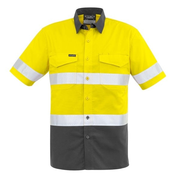 Syzmik ZW835 Mens Rugged Cooling Taped HiVis Spliced S/S Shirt