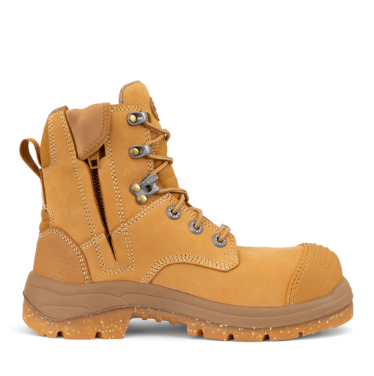 Wheat coloured airport friendly Oliver 59-432Z 150mm Womens Zip Sided Bump Cap Composite Boot