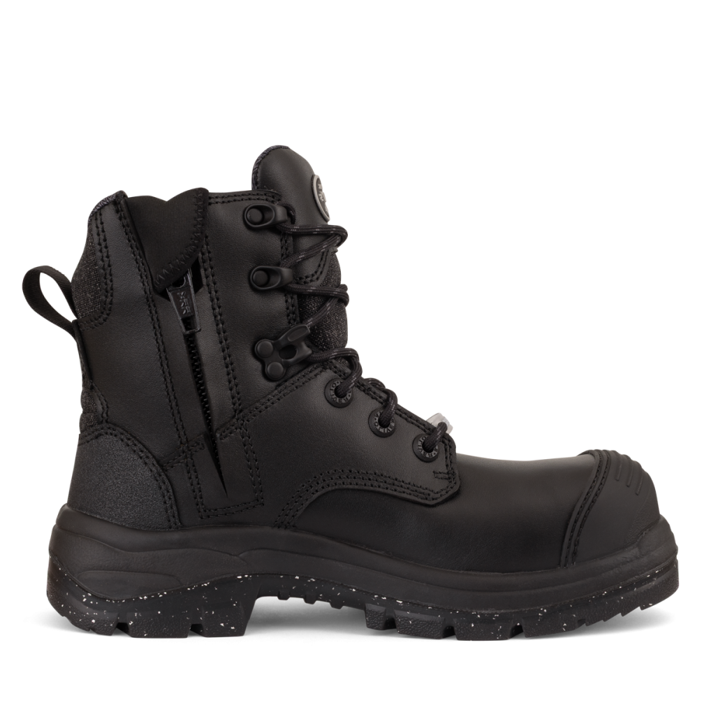Black boot with a white background