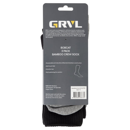 Grvl GRVL-S3 The Bobcat Bamboo 3 Pack Socks