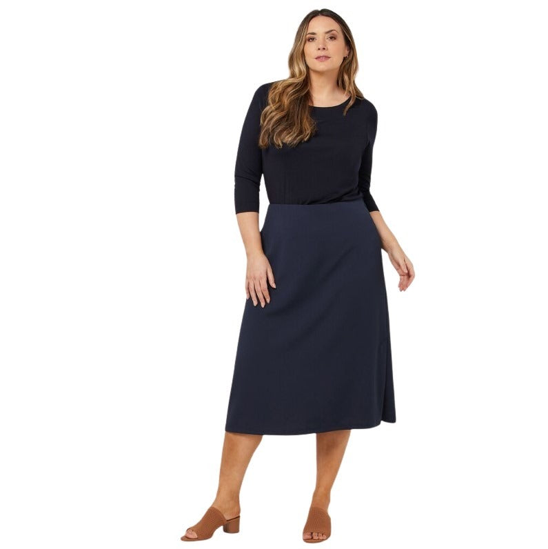 NNT CAT2RV Crepe Stretch Women's Midi Length A-Line Skirt