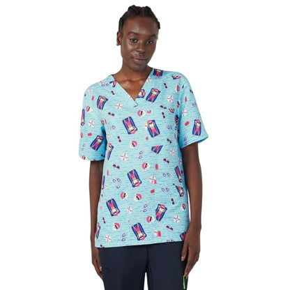 NNT CATRGK Festive Santa Pool Party Scrub Top