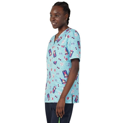 NNT CATRGK Festive Santa Pool Party Scrub Top