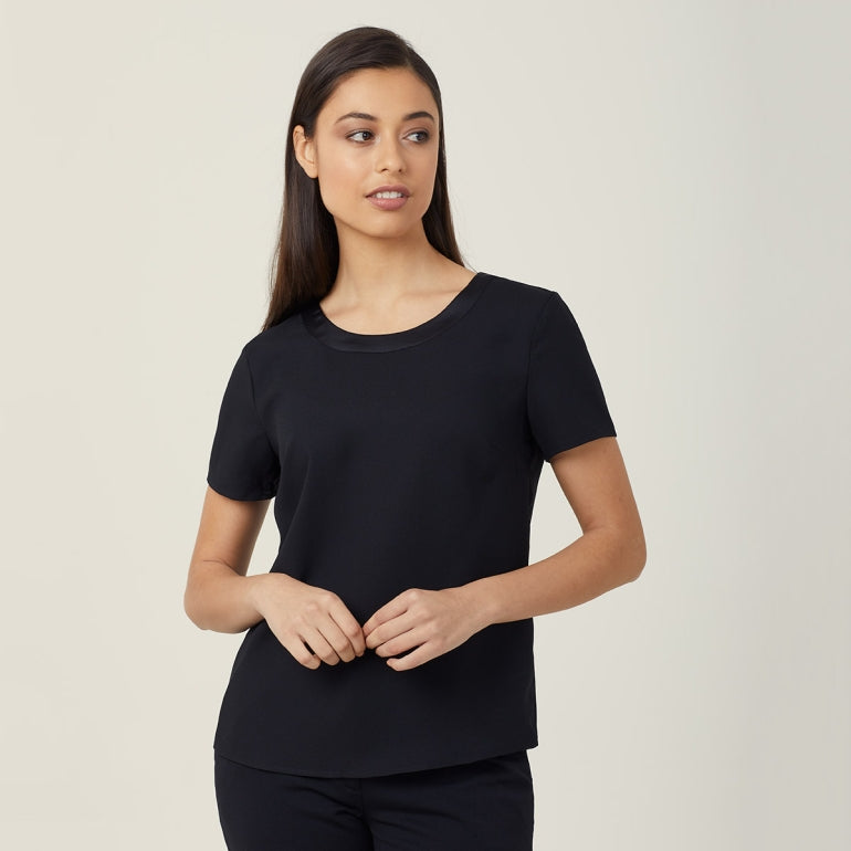 NNT CATU2N Satin Back Crepe S/S Top