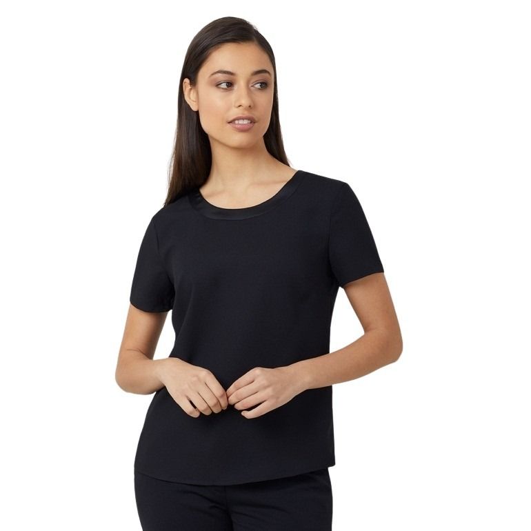 NNT CATU2N Satin Back Crepe Short Sleeve Top