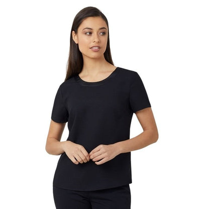 NNT CATU2N Satin Back Crepe Short Sleeve Top