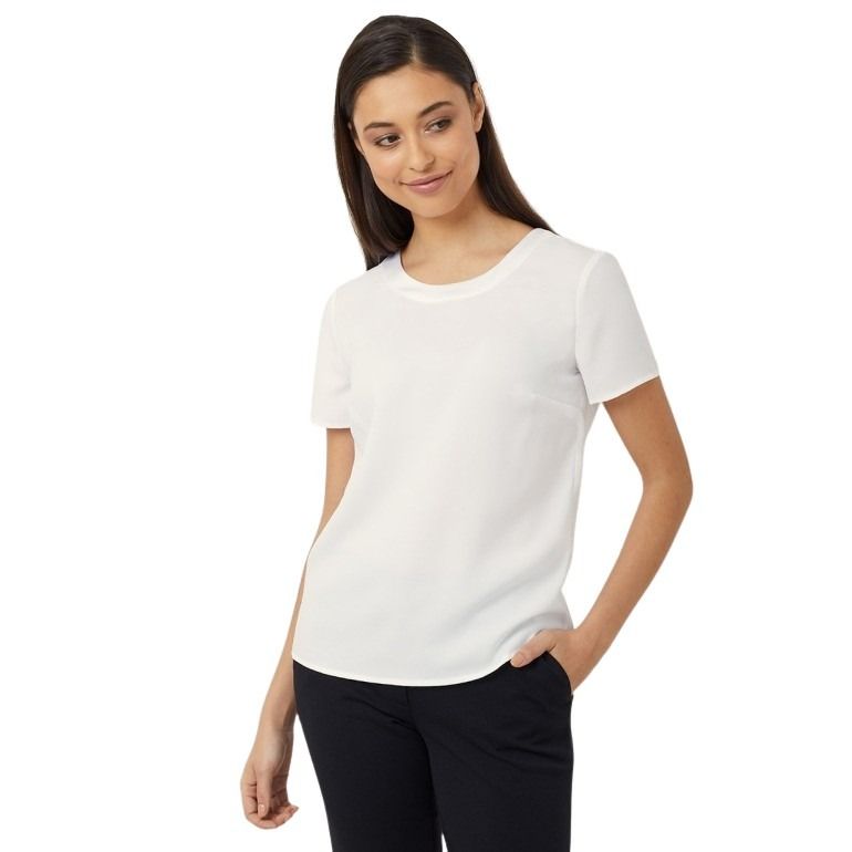 NNT CATU2N Satin Back Crepe Short Sleeve Top