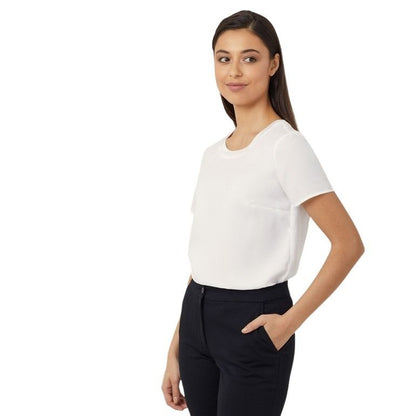 NNT CATU2N Satin Back Crepe Short Sleeve Top
