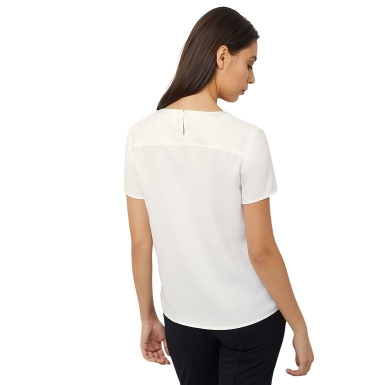 NNT CATU2N Satin Back Crepe Short Sleeve Top