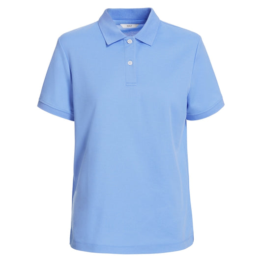 A light blue, short-sleeved NNT Active polo shirt with a collar, two button placket, and ribbed collar.