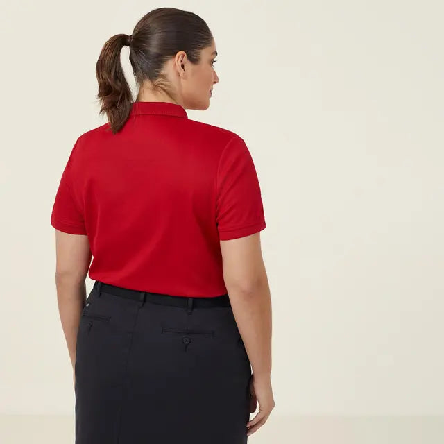 NNT CATU58 Ladies S/S Polo Red - Back view