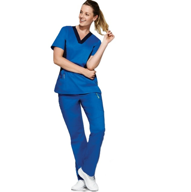 NNT CATU5B DISCONTINUED V-Neck Contrast Scrub Top