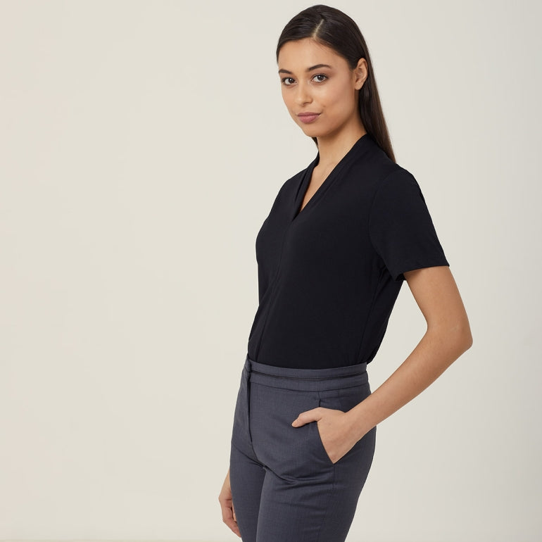 NNT CATUHP Matt Jersey V-Neck Short Sleeve Top