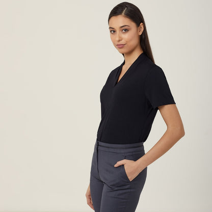 NNT CATUHP Matt Jersey V-Neck Short Sleeve Top