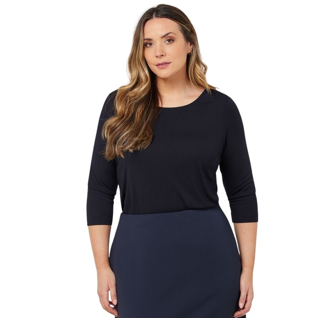 NNT CATUSX Matt Jersey Boat Neck 3/4 Sleeve Top