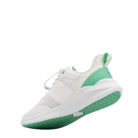 White Ezeez EST110 Stella Non Safety Sneakers easy clean with green sole