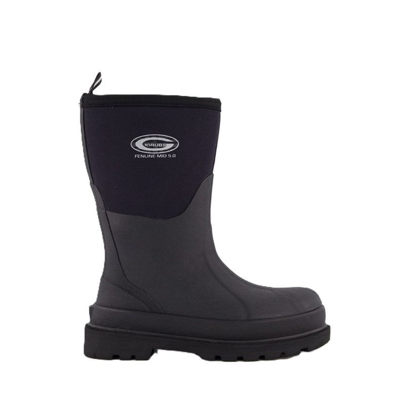 Black rubber Oil resistant Farming Boot Grubs SFEN-000M Fenline 5.0 Mid Work Boots