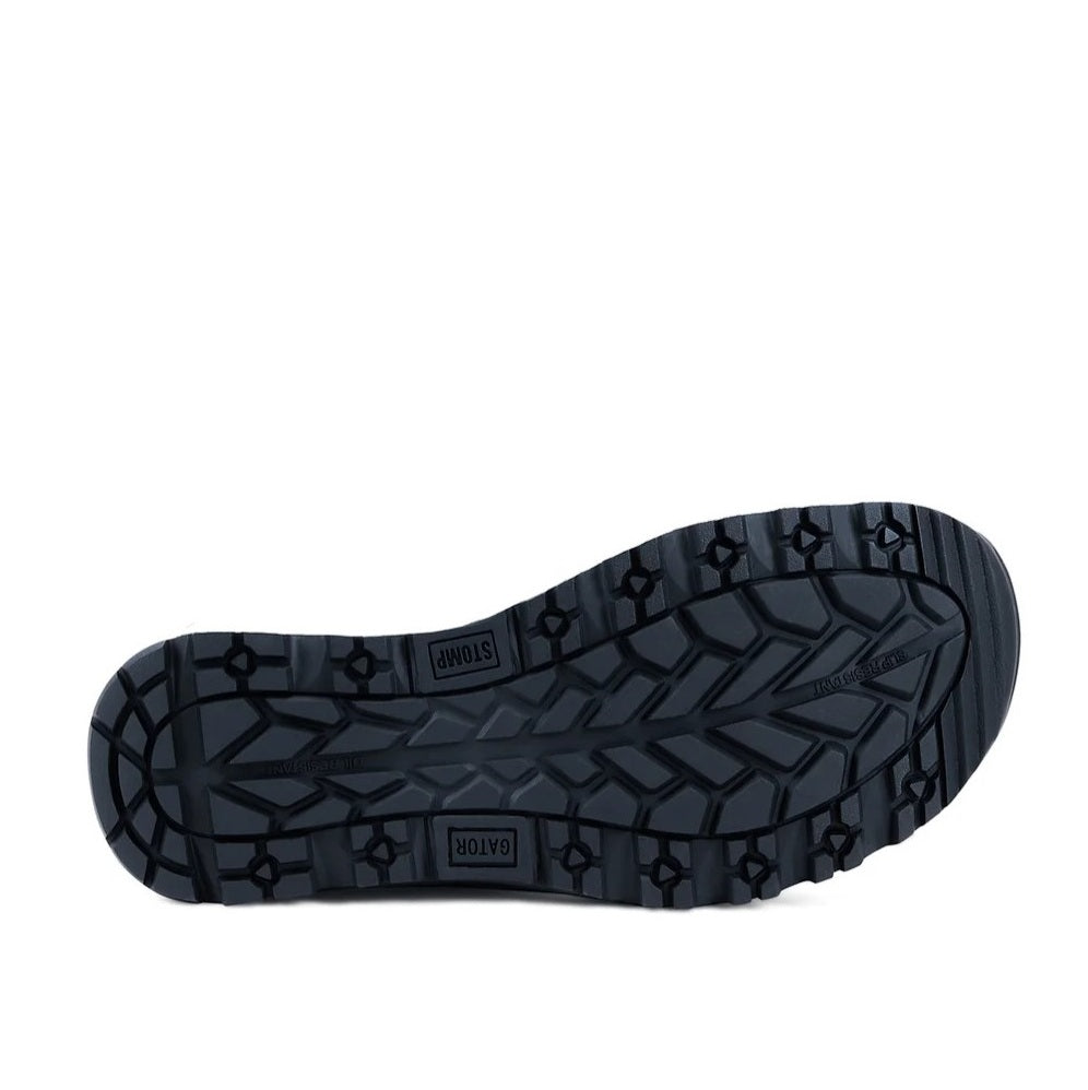 Black sole of a shoe with tread pattern on a white background