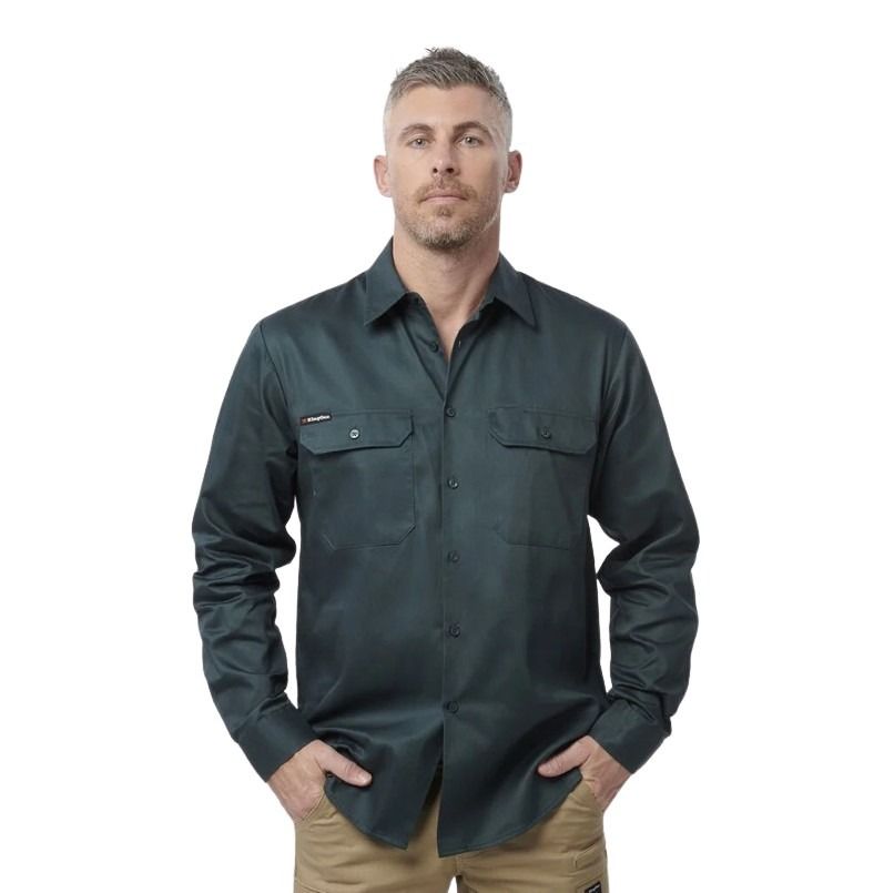 KingGee K04010 Open Front Drill Long Sleeve Shirt