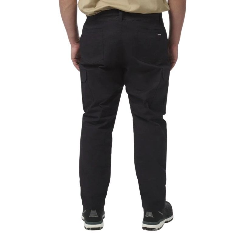 Person wearing black pants on a white background