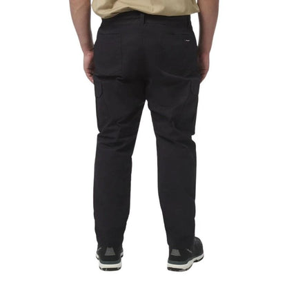 Person wearing black pants on a white background