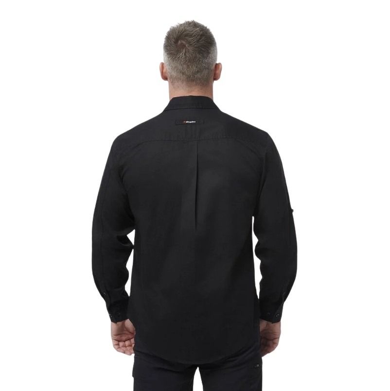 Man wearing a black shirt on a white background